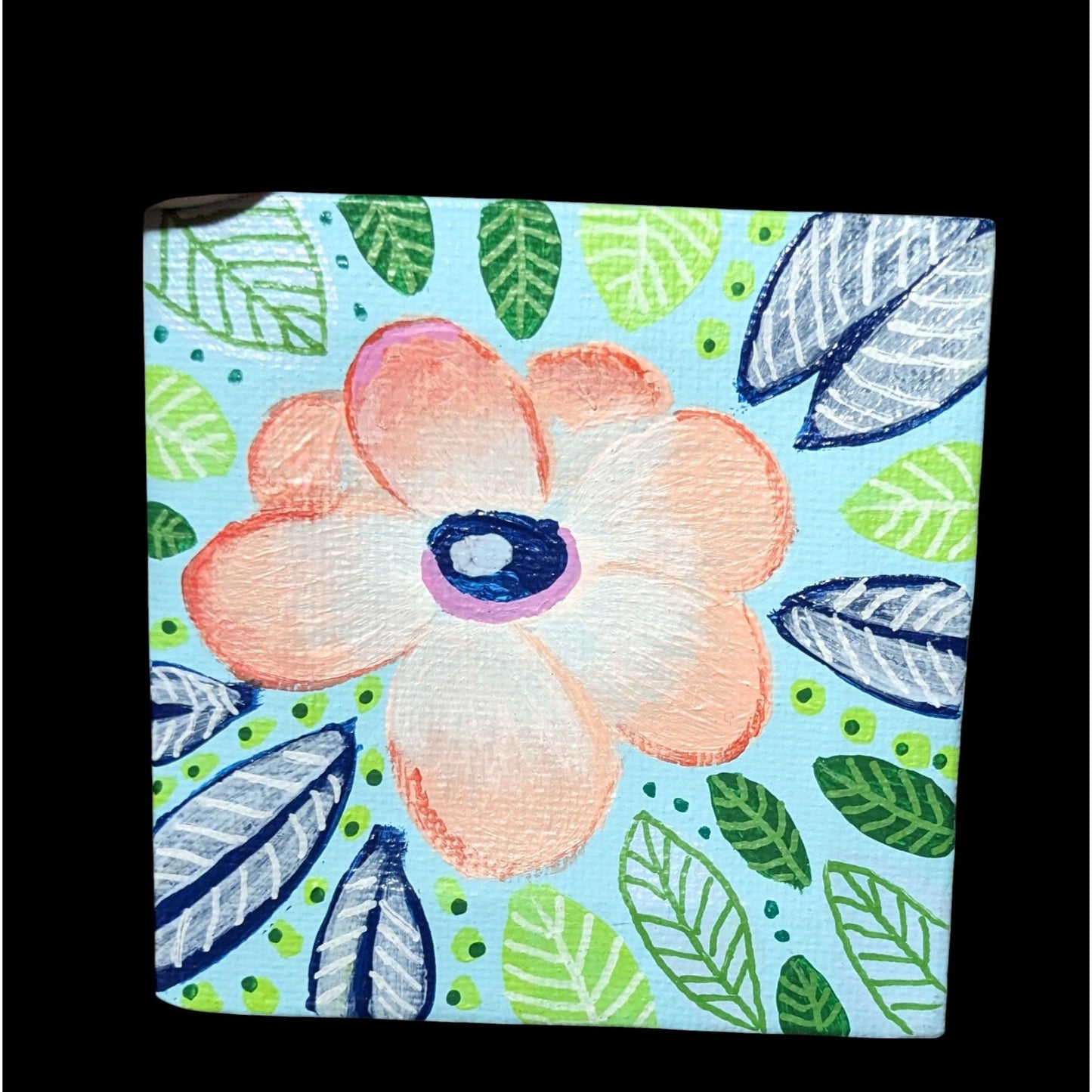 Hand Painted Floral Mini Canvas  Painting