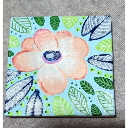 Hand Painted Floral Mini Canvas  Painting