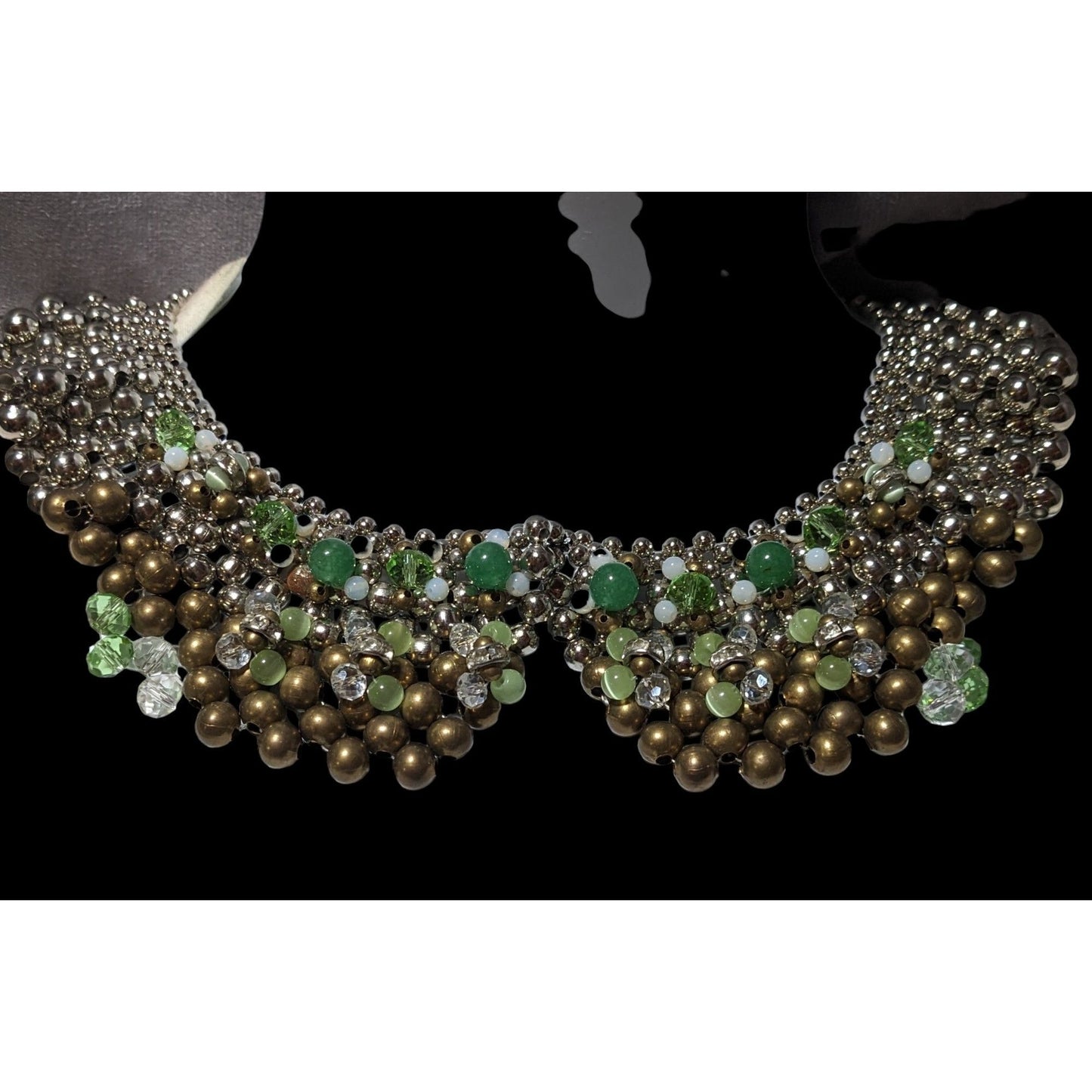 Pam Hiran Vintage 90s Beaded Bib Necklace