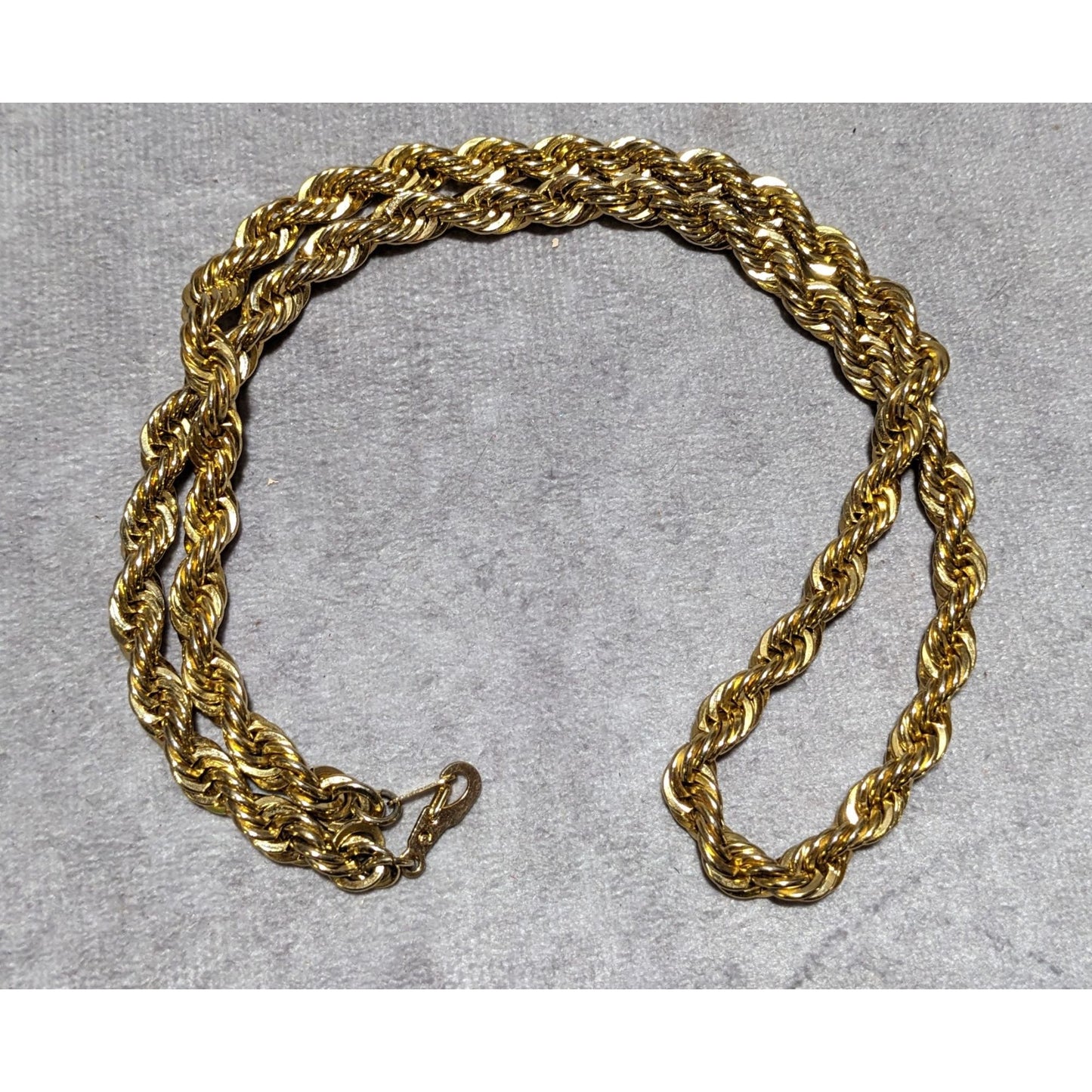 24K Gold Plated Rope Chain Necklace