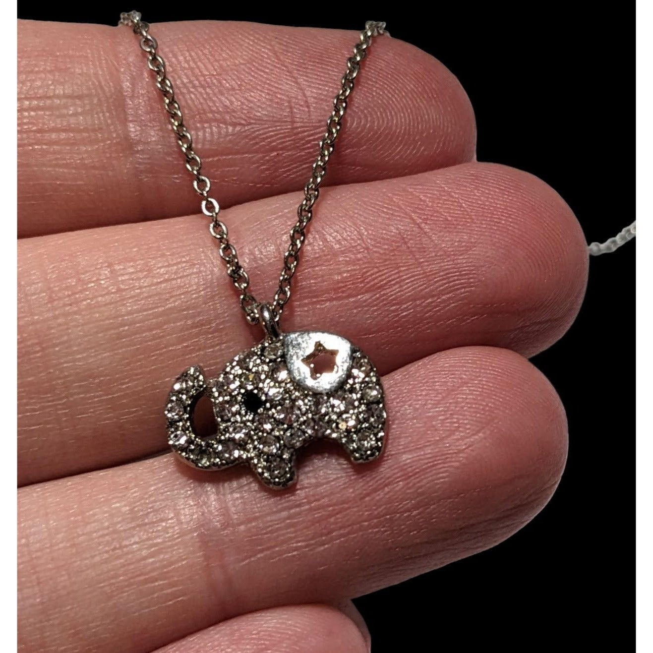 Minimalist Rhinestone Elephant Necklace