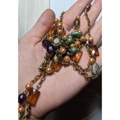 Bohemian Beaded Pearl Gold Chain Necklace