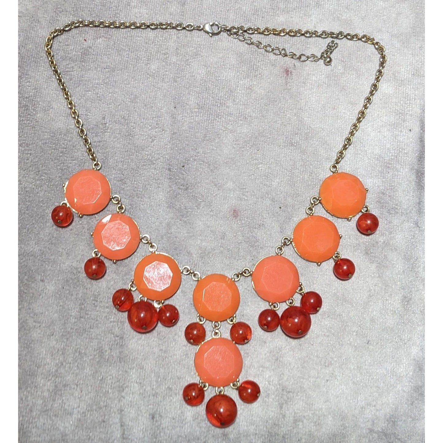 Y2K Orange And Red Gemmed Statement Necklace