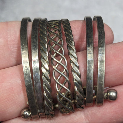 Braided Multilayer Silver Tone Cuff Bracelet