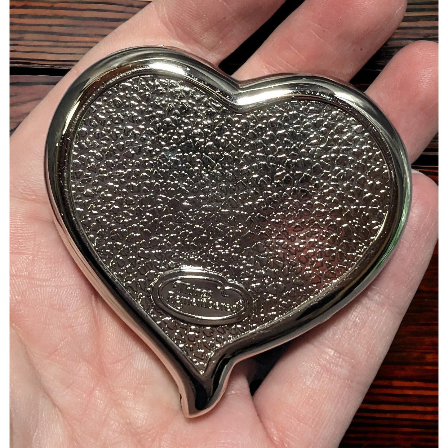 Things Remembered Silver Heart Compact Mirror