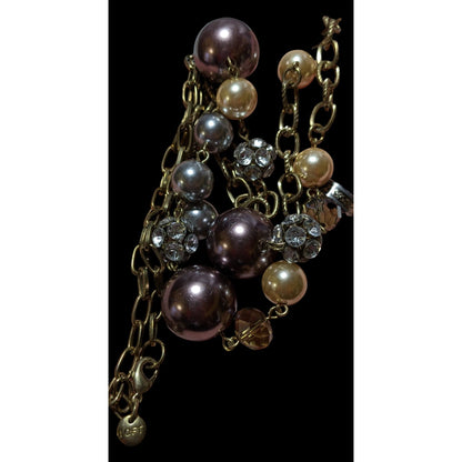 Glam Pearl Ann Taylor Loft Chain Beaded Necklace