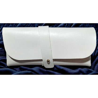 White Faux Leather Glasses Case