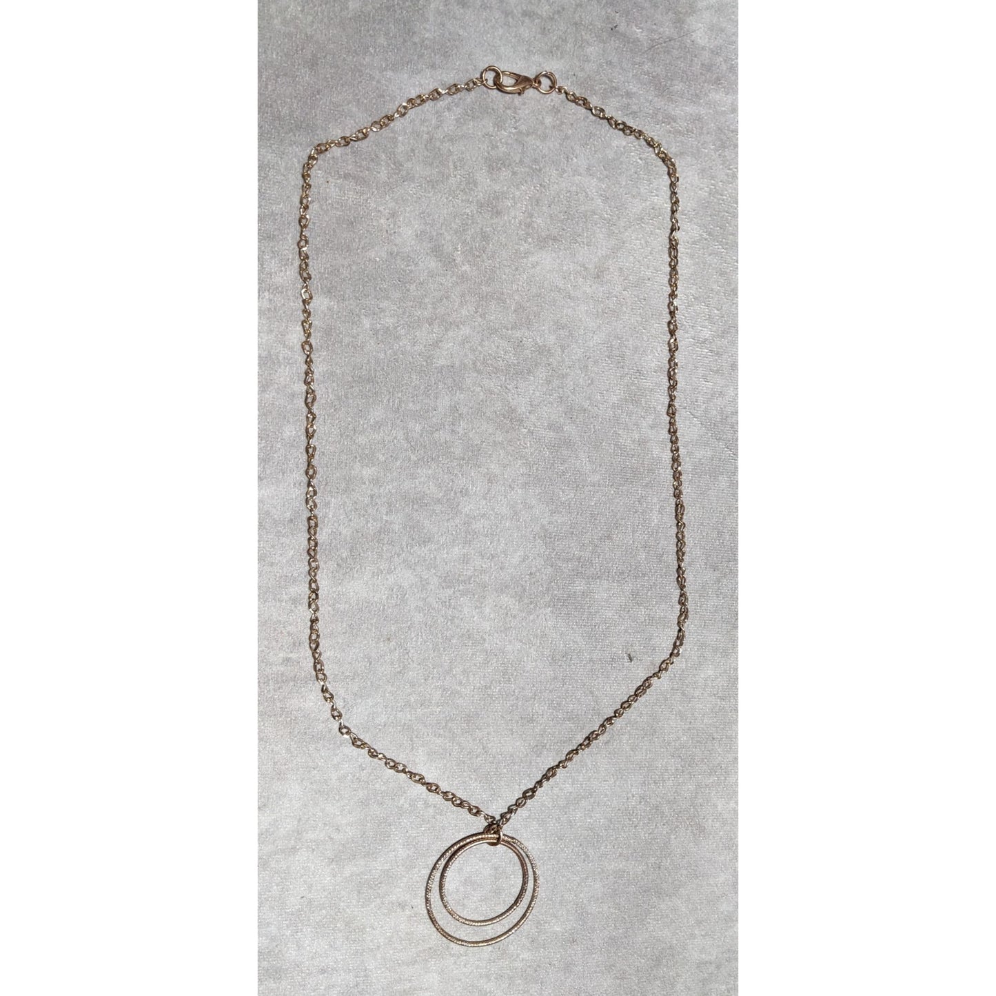 Rose Gold Double Circle Pendant Necklace