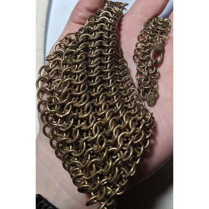 Aldo Gold Chain Maille Glam Bib Necklace