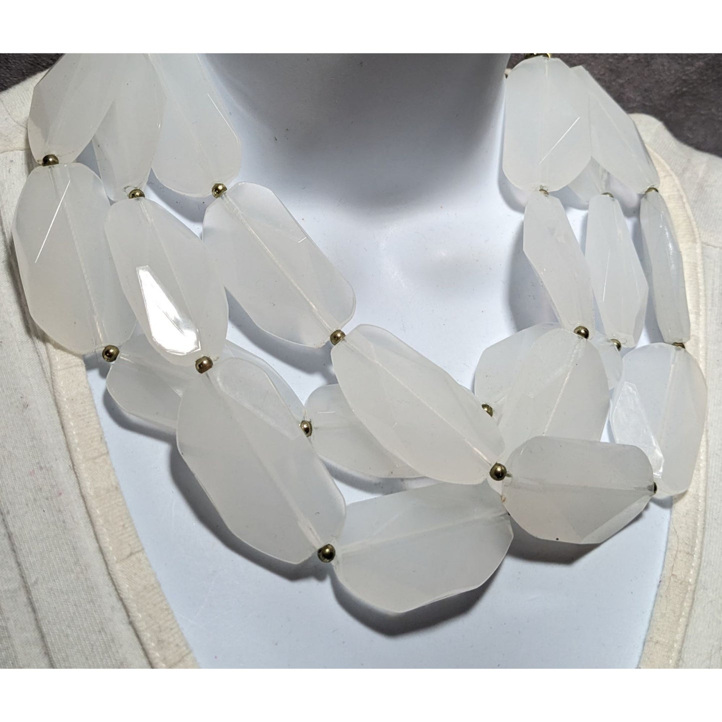 Chunky White Acrylic Necklace