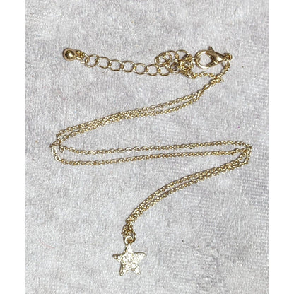 Minimalist Gold Rhinestone Star Necklace