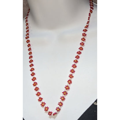 Coquette Cottagecore Fairycore Handmade Daisy Seed Bead Necklace Floral Beaded Choker