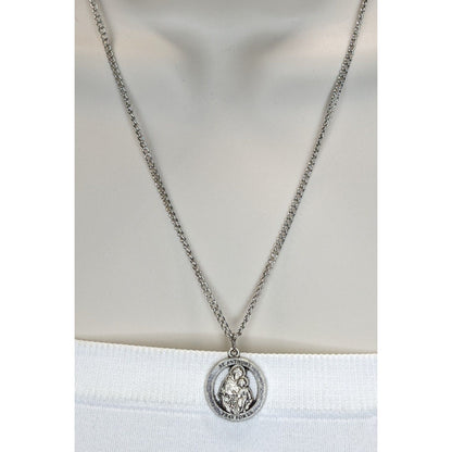 Religious Catholic Vintage Style St Anthony Pray for Us Medal Necklace