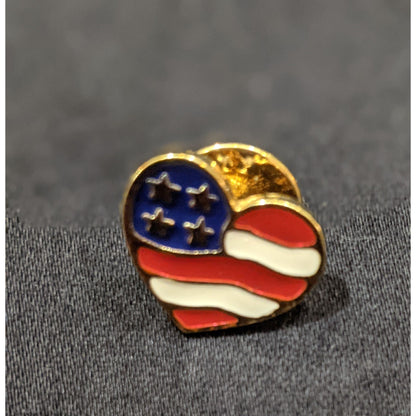 Vintage Avon Heart US Flag Collectible Lapel Pin