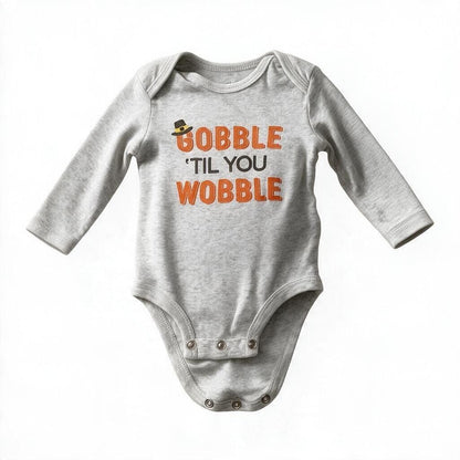 Carters Thanksgiving Baby Bodysuit 3 Months Gobble Til You Wobble Long Sleeve