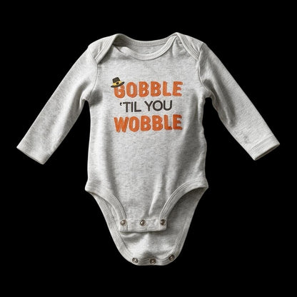 Carters Thanksgiving Baby Bodysuit 3 Months Gobble Til You Wobble Long Sleeve