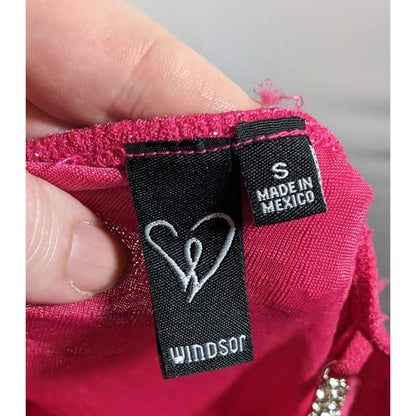 Windsor Raise A Glass Pink Glitter Mini Dress With Rhinestone Straps