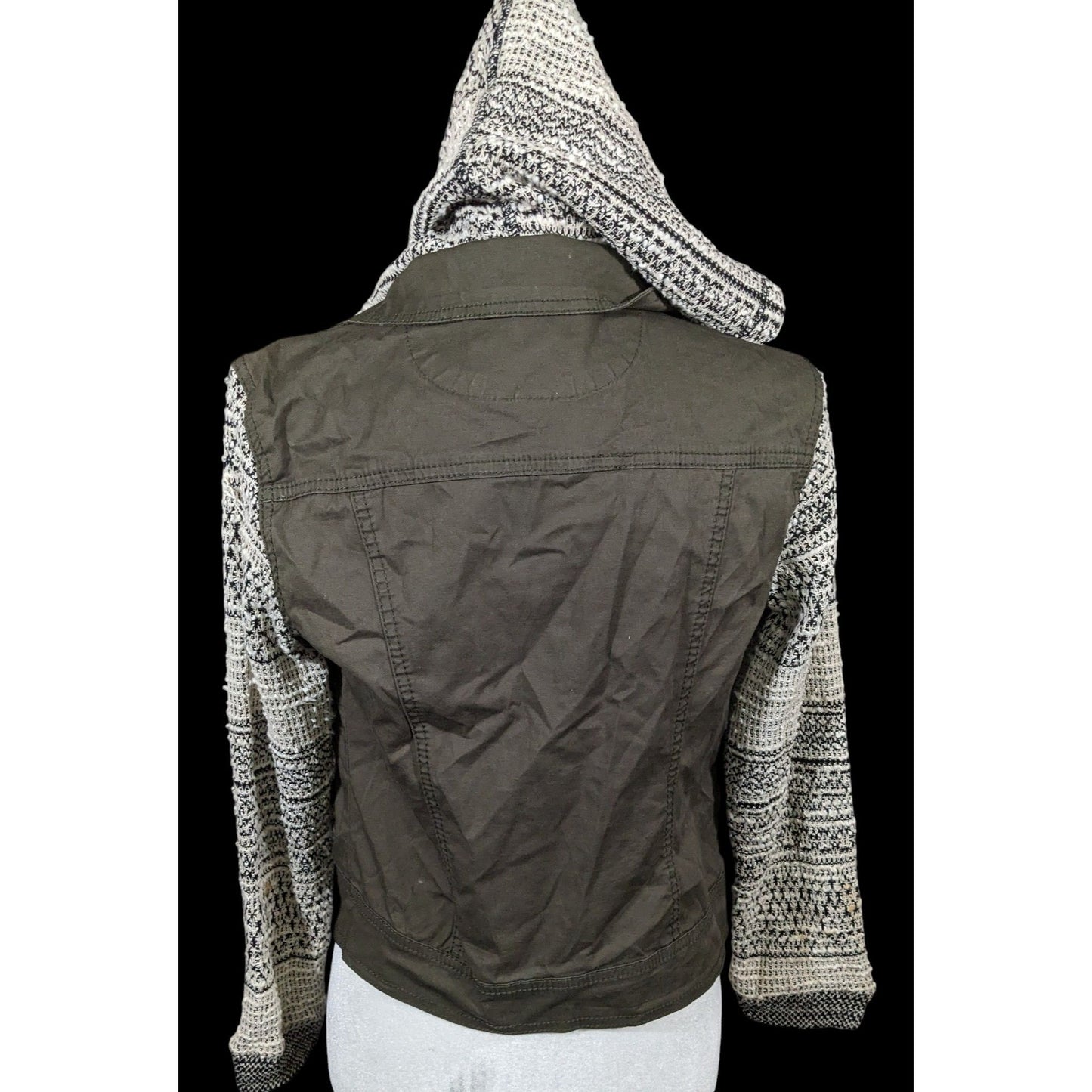 90s Grunge Style Green And Grey Hooded Jacket by Wallflower