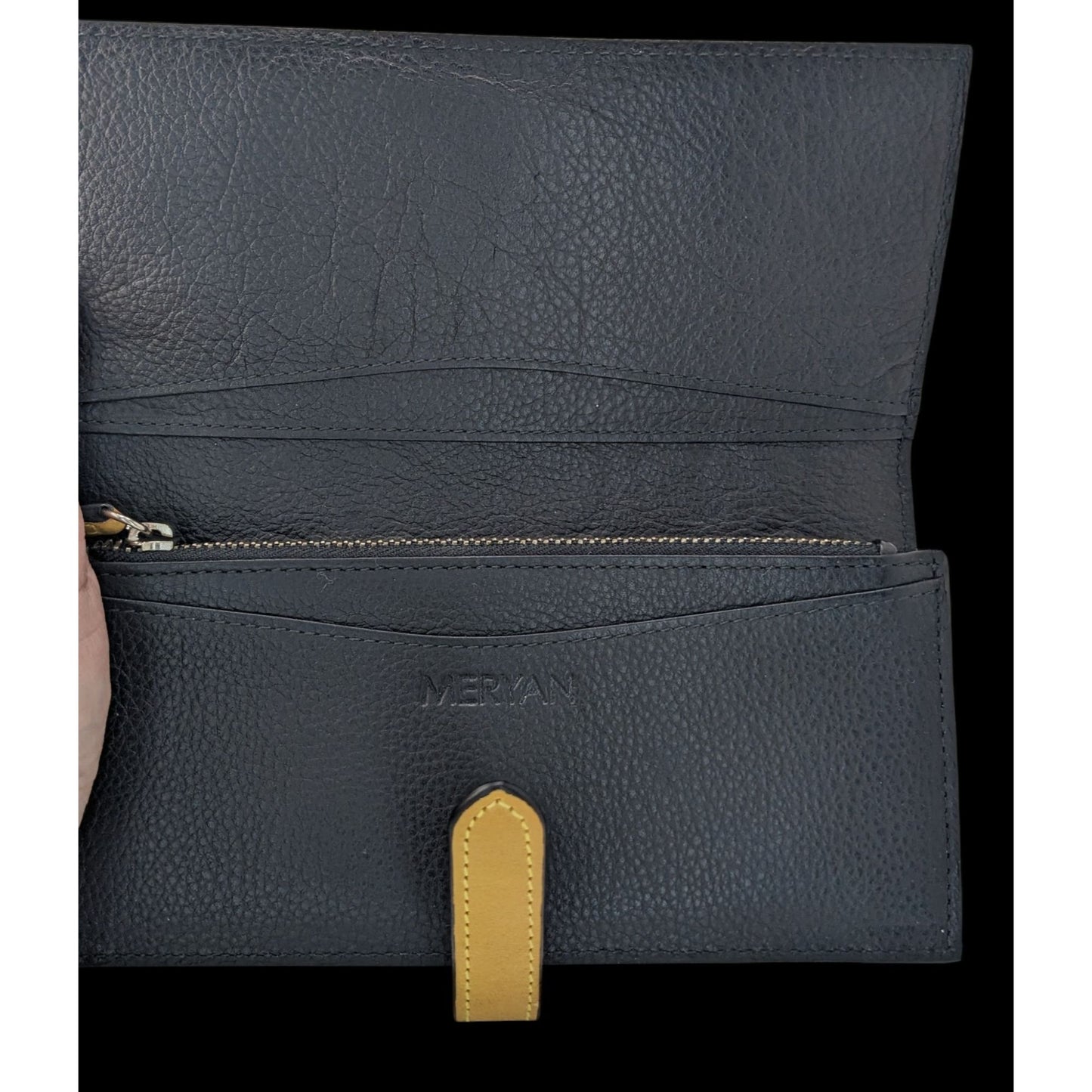 Meryan Embossed Isabelino Wallet In Handworked Vegetable Tanned Cow Leather 7x3.5x1