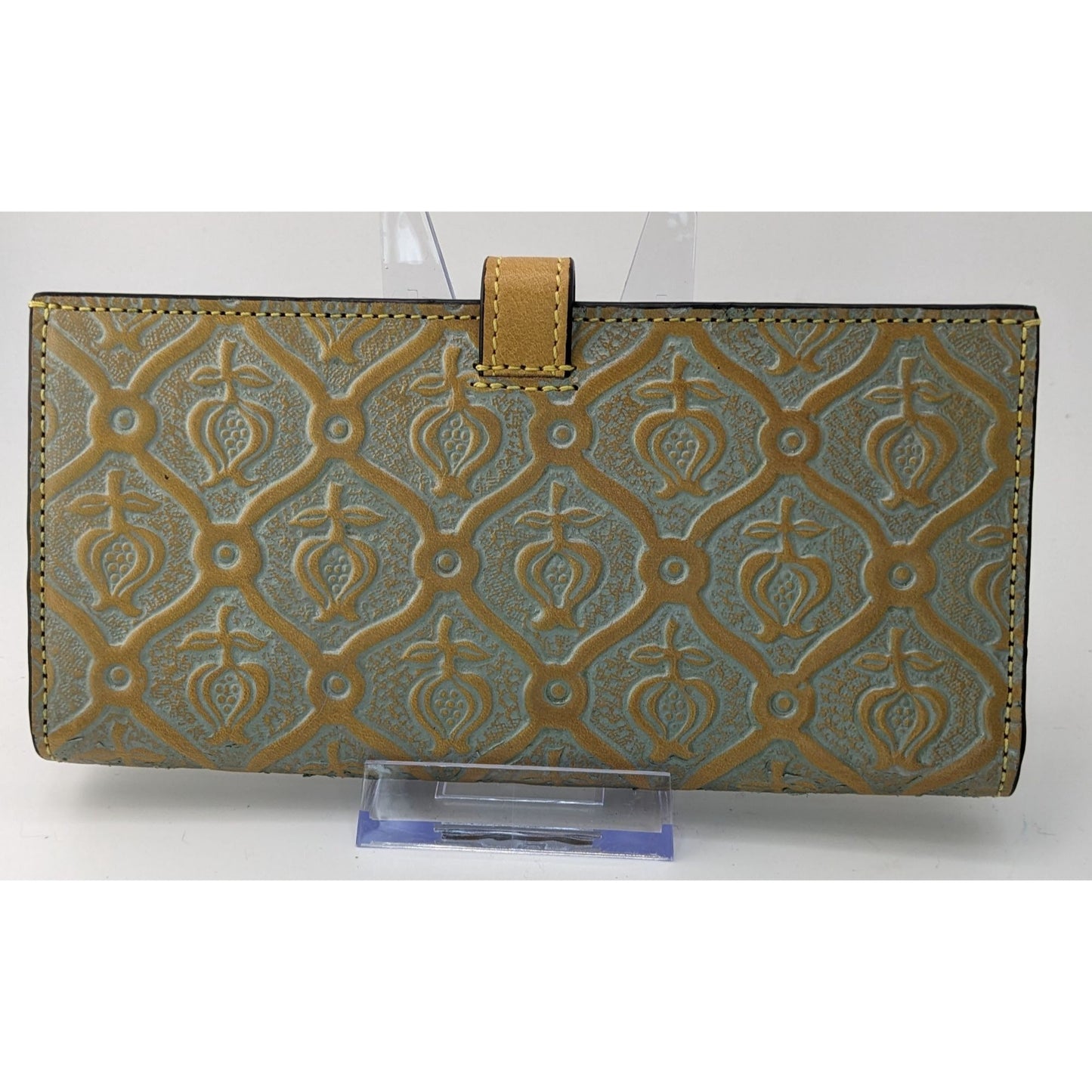 Meryan Embossed Isabelino Wallet In Handworked Vegetable Tanned Cow Leather 7x3.5x1