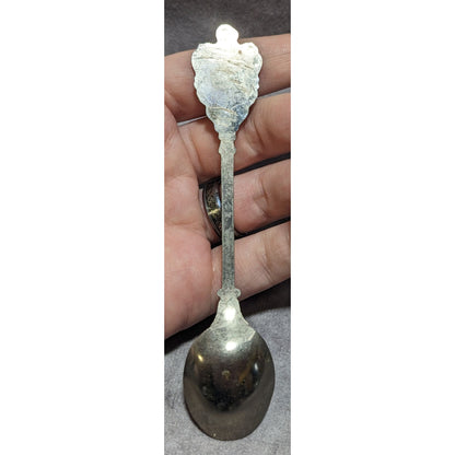 Vintage Travel Silver Tone Blue London Tower Bridge Souvenir Spoon 5 Inch
