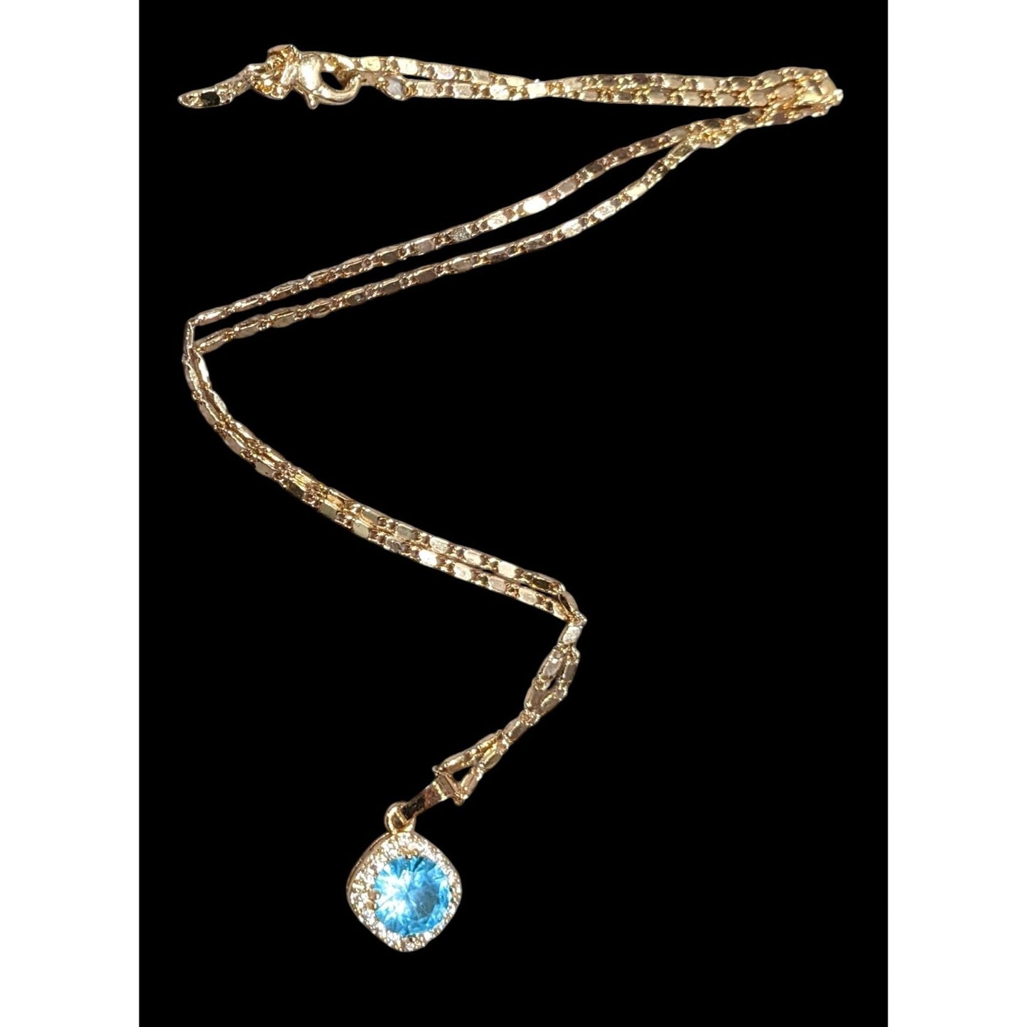 Whimsical Fantasy Simulated Topaz And Cubic Zirconia Pendant Necklace