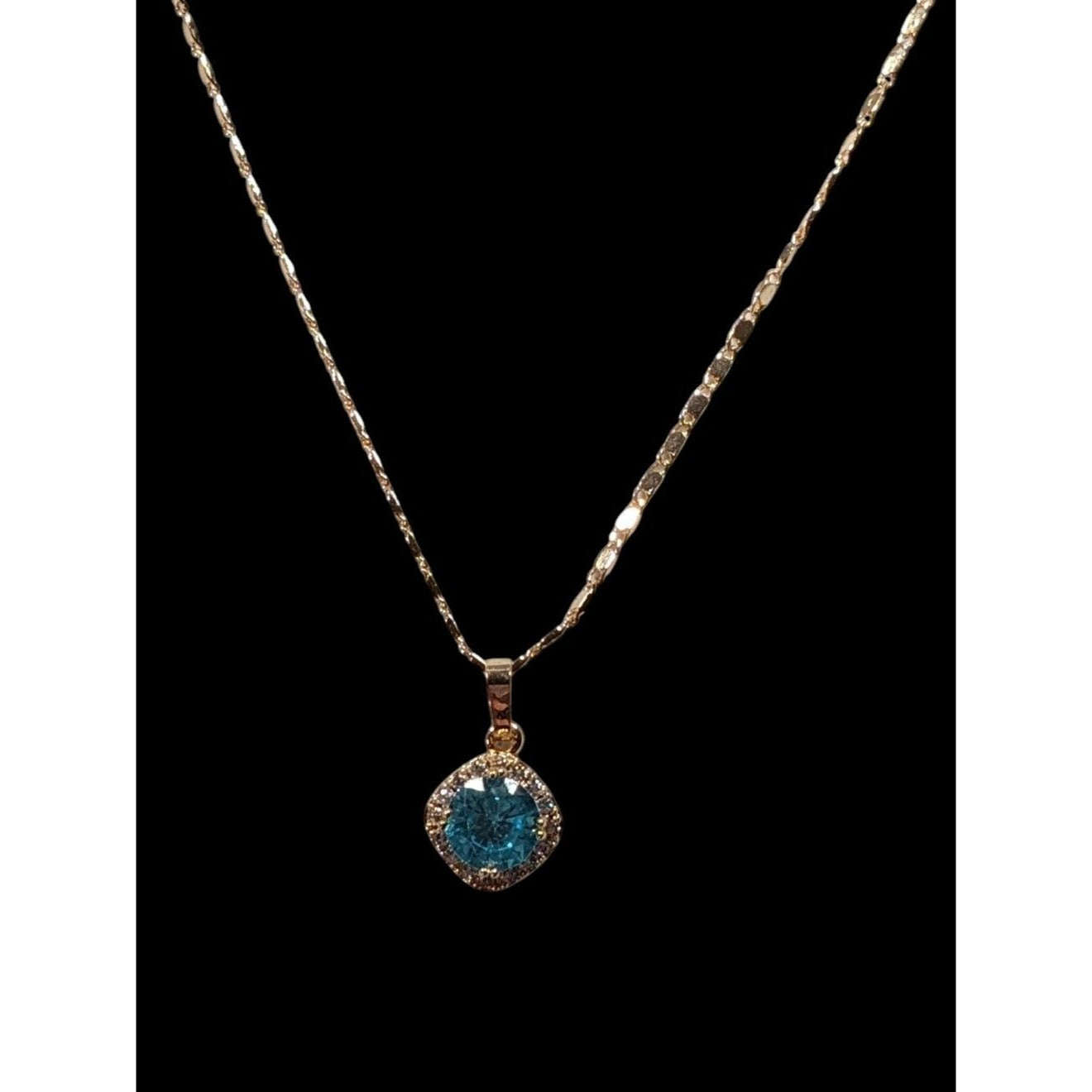 Whimsical Fantasy Simulated Topaz And Cubic Zirconia Pendant Necklace