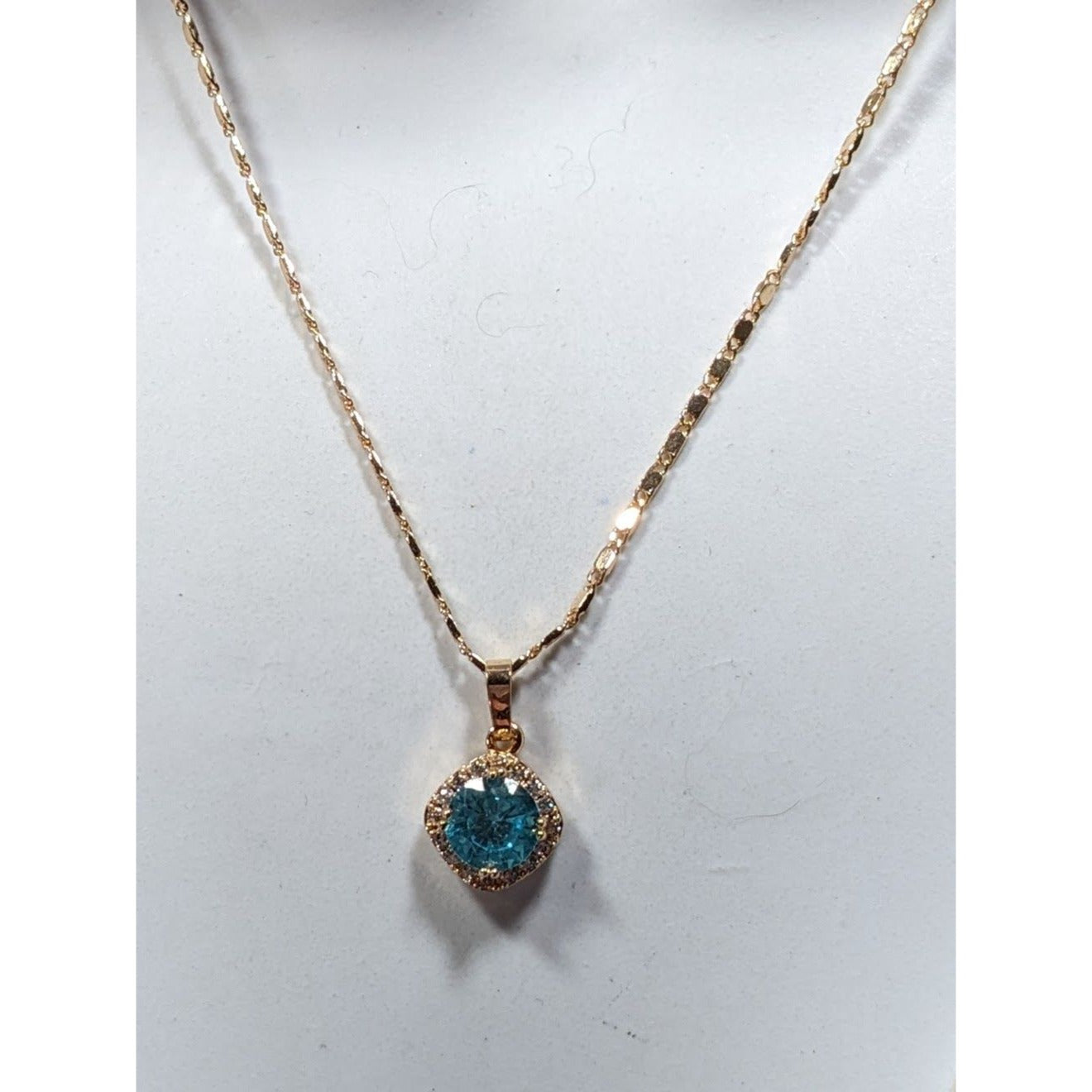 Whimsical Fantasy Simulated Topaz And Cubic Zirconia Pendant Necklace