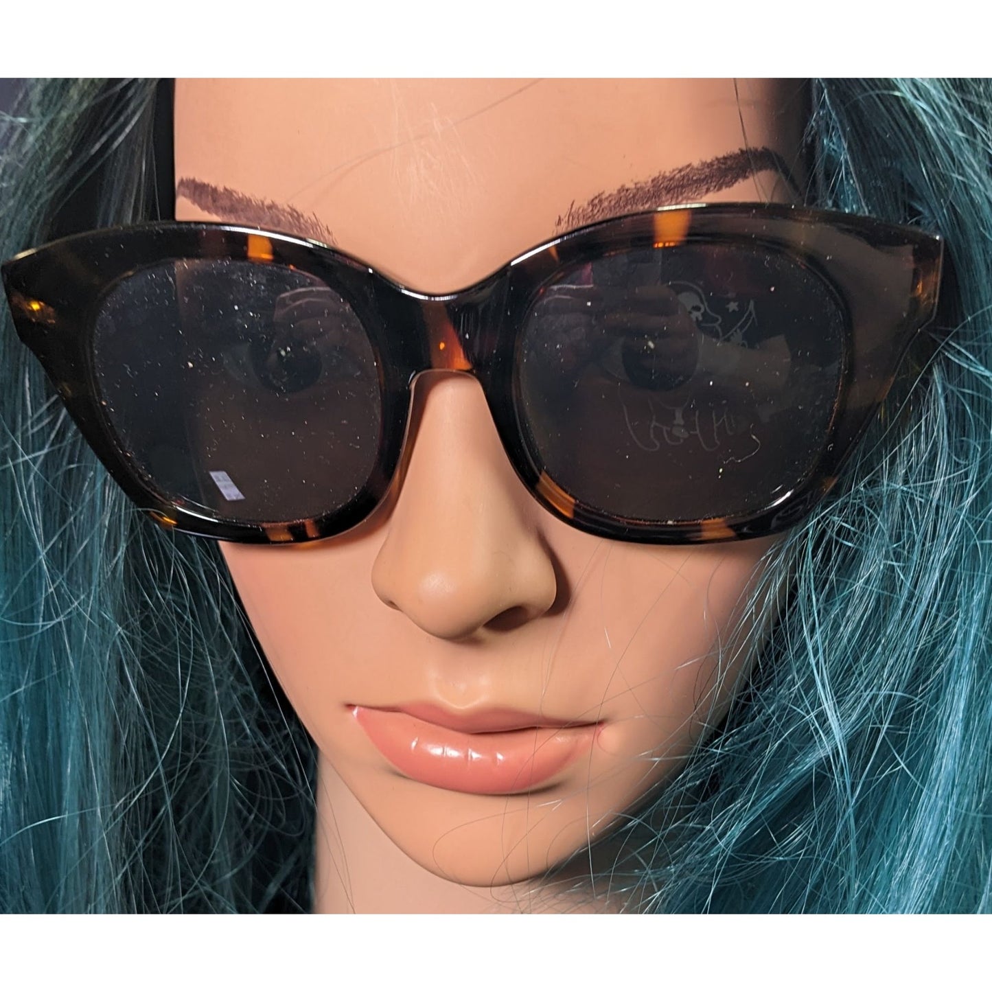 Max Studio MS07 Tort GN Retro Chunky Tortoise Sunglasses