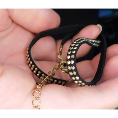 Simple Gothic Black Rhinestone Choker Necklace