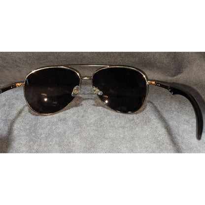 Rose Gold Tortoise Shell Aviator Sunglasses With Protective Case
