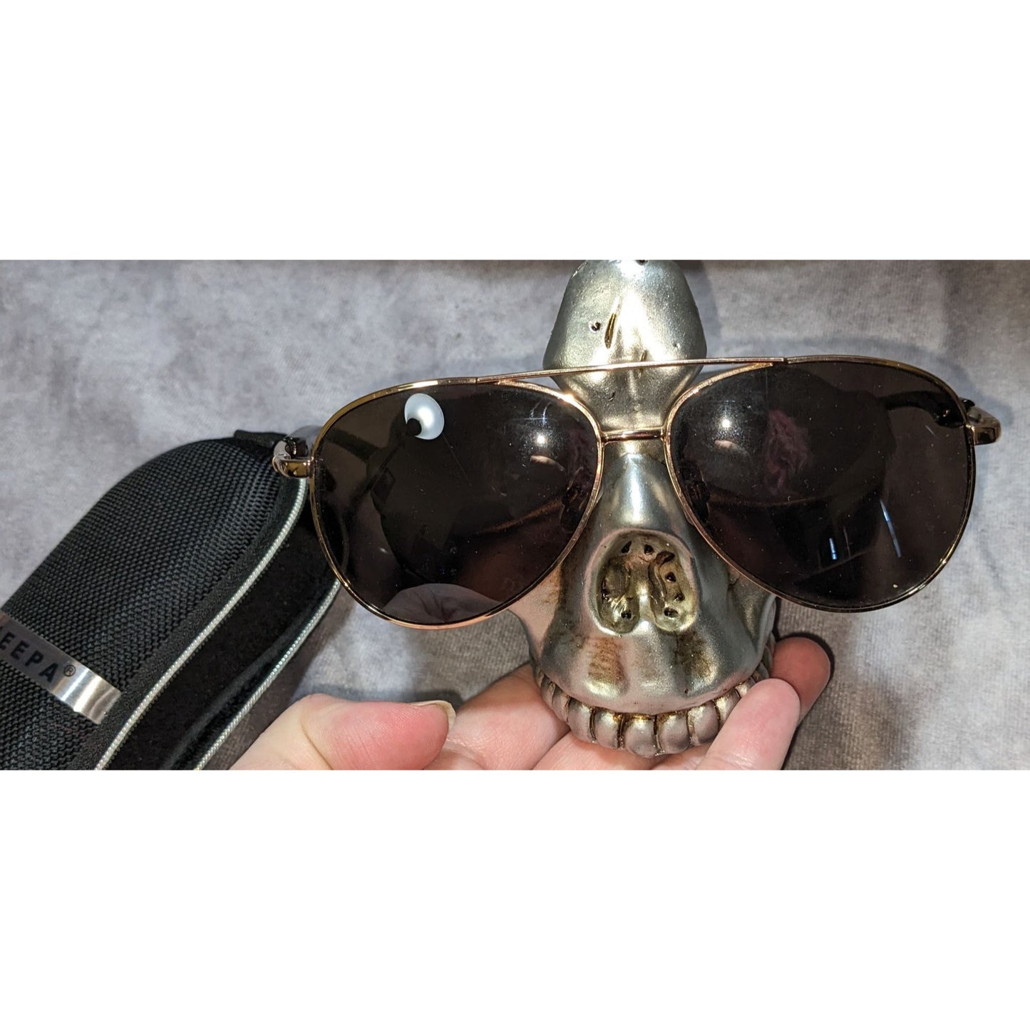Rose Gold Tortoise Shell Aviator Sunglasses With Protective Case