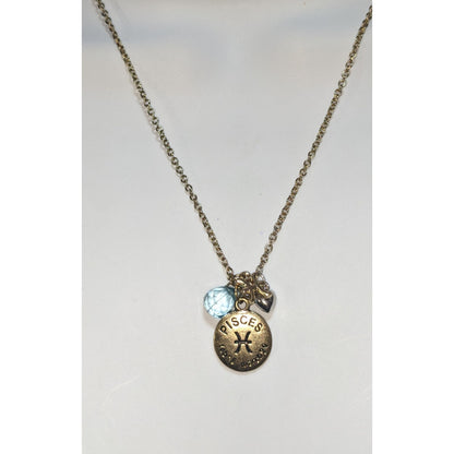 Pisces Zodiac Charm Pendant Coquette Celestial Zodiac Pisces Charm Necklace