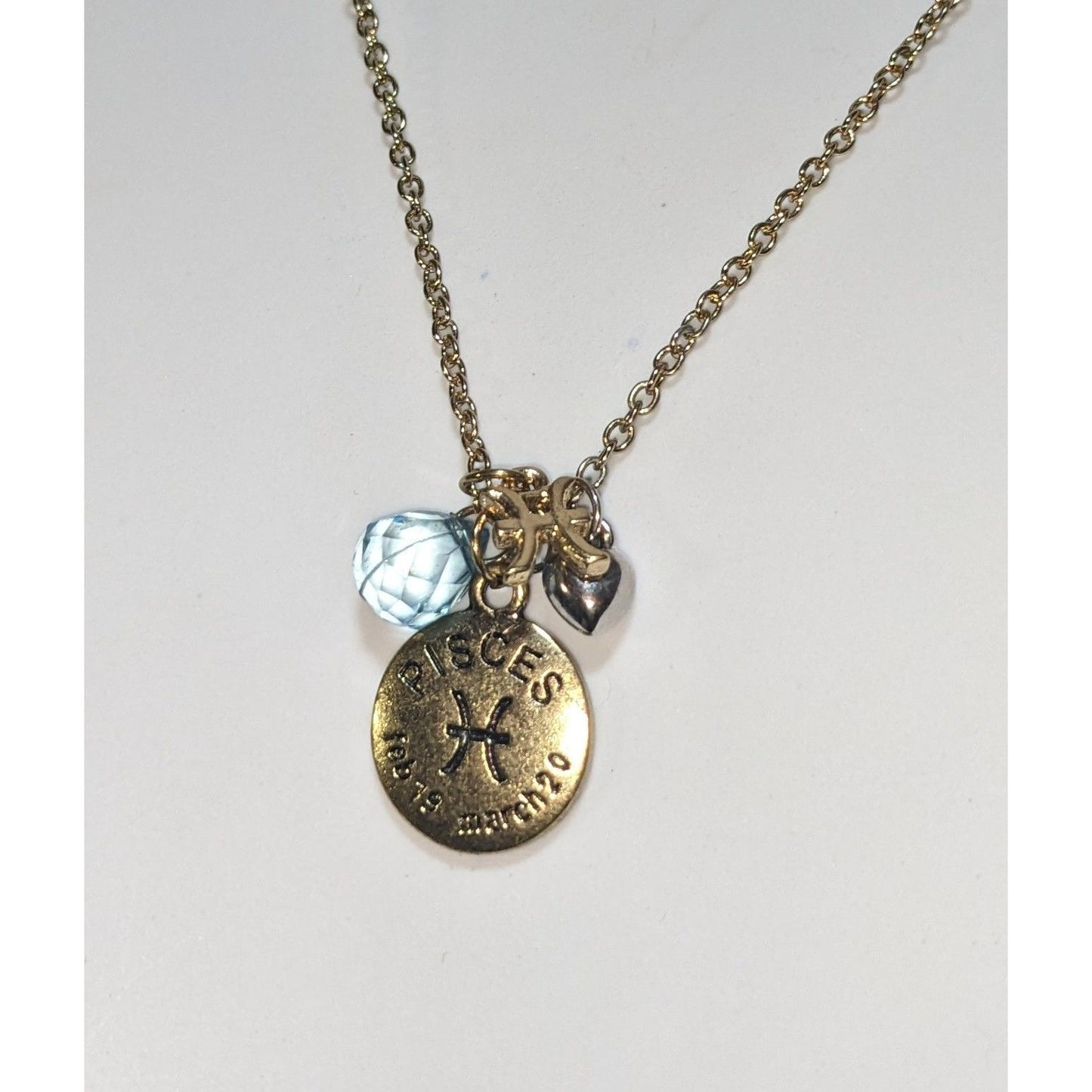 Pisces Zodiac Charm Pendant Coquette Celestial Zodiac Pisces Charm Necklace