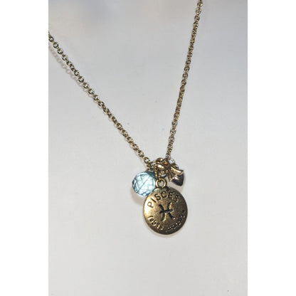 Pisces Zodiac Charm Pendant Coquette Celestial Zodiac Pisces Charm Necklace