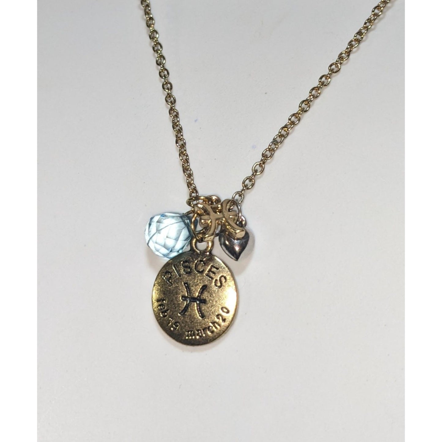 Pisces Zodiac Charm Pendant Coquette Celestial Zodiac Pisces Charm Necklace
