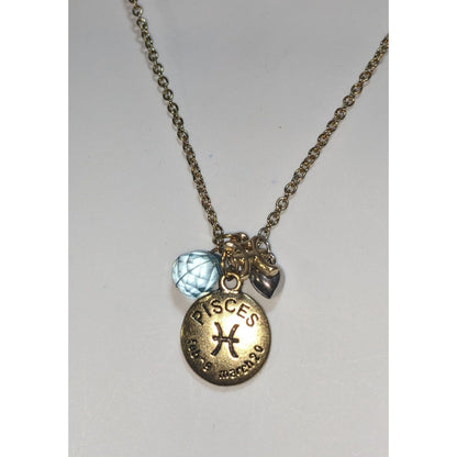 Pisces Zodiac Charm Pendant Coquette Celestial Zodiac Pisces Charm Necklace