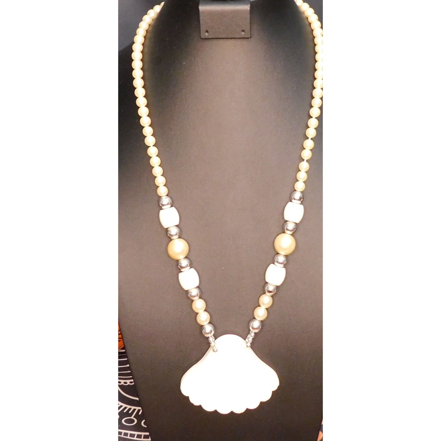Mermaidcore Faux Pearl Seashell Pendant Necklace