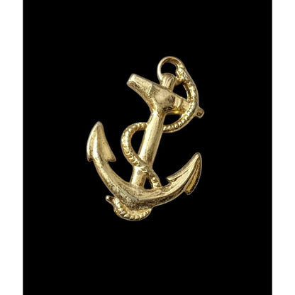 Vintage Gold Tone Nautical Anchor Brooch