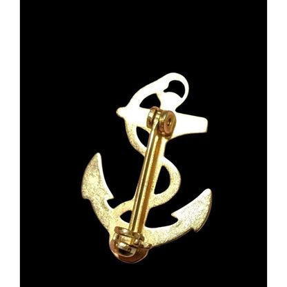 Vintage Gold Tone Nautical Anchor Brooch