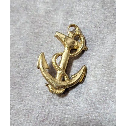 Vintage Gold Tone Nautical Anchor Brooch