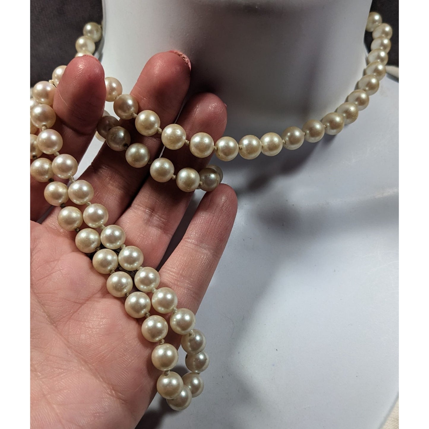 Vintage Napier Elegant Faux Pearl Beaded Necklace