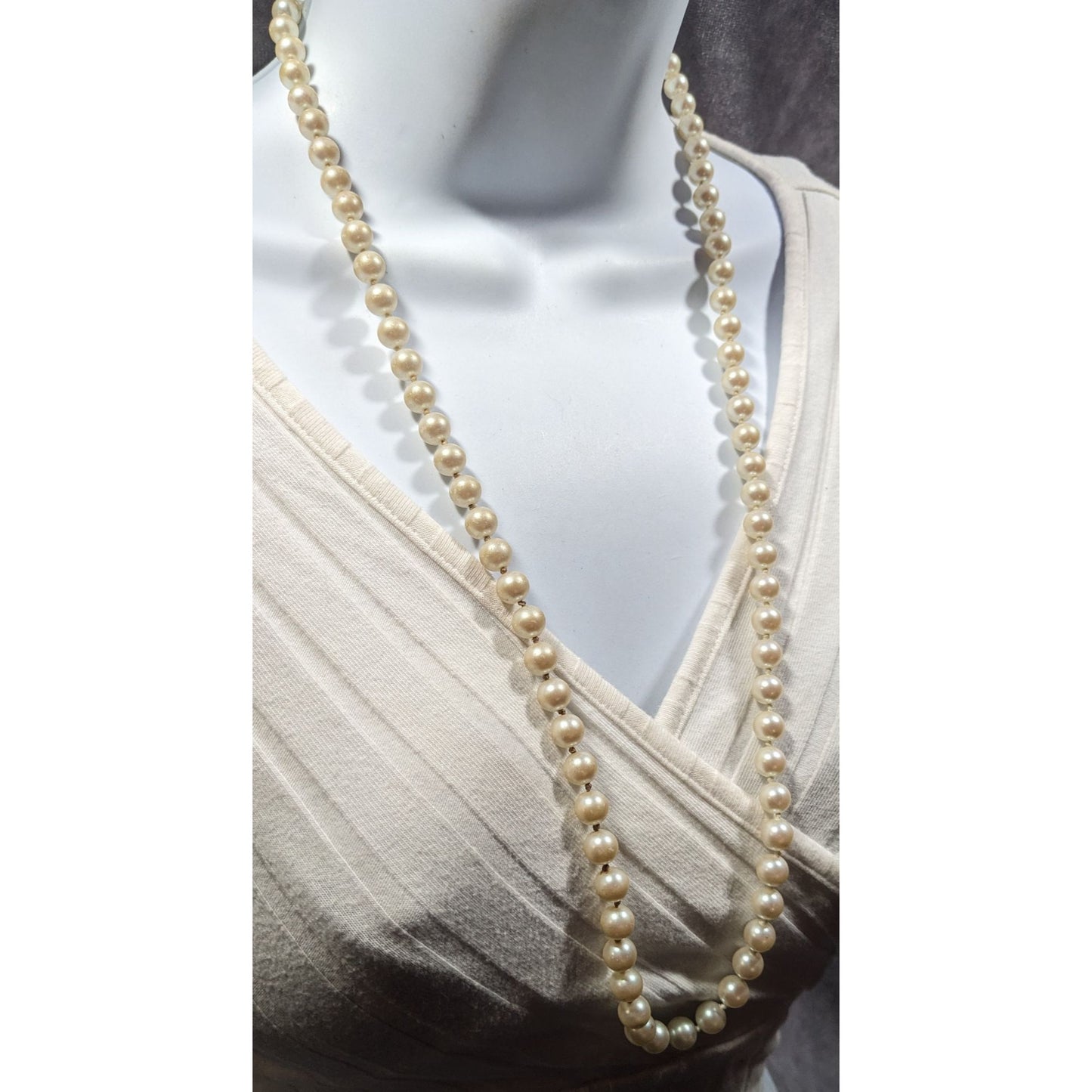 Vintage Napier Elegant Faux Pearl Beaded Necklace