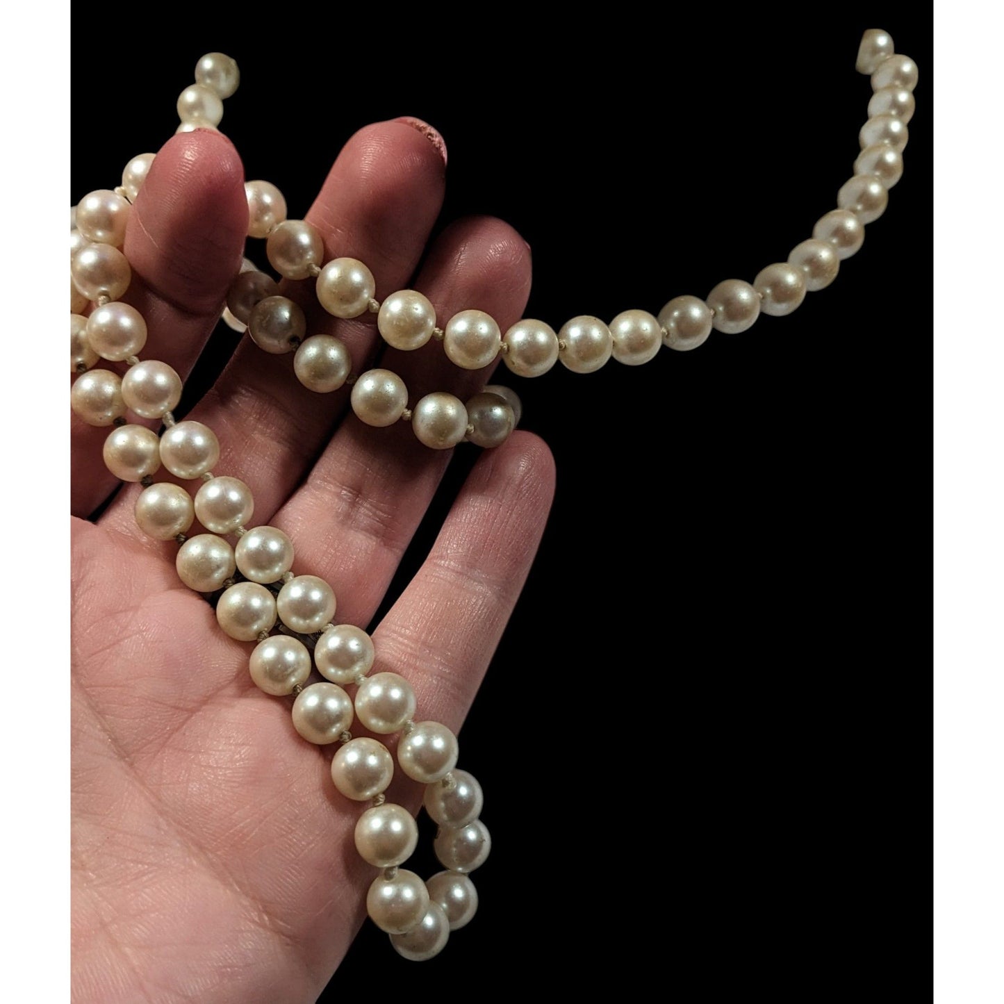 Vintage Napier Elegant Faux Pearl Beaded Necklace