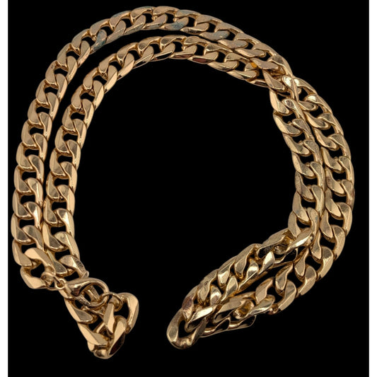 Modern Elegant Gold-Tone Curb Chain Necklace