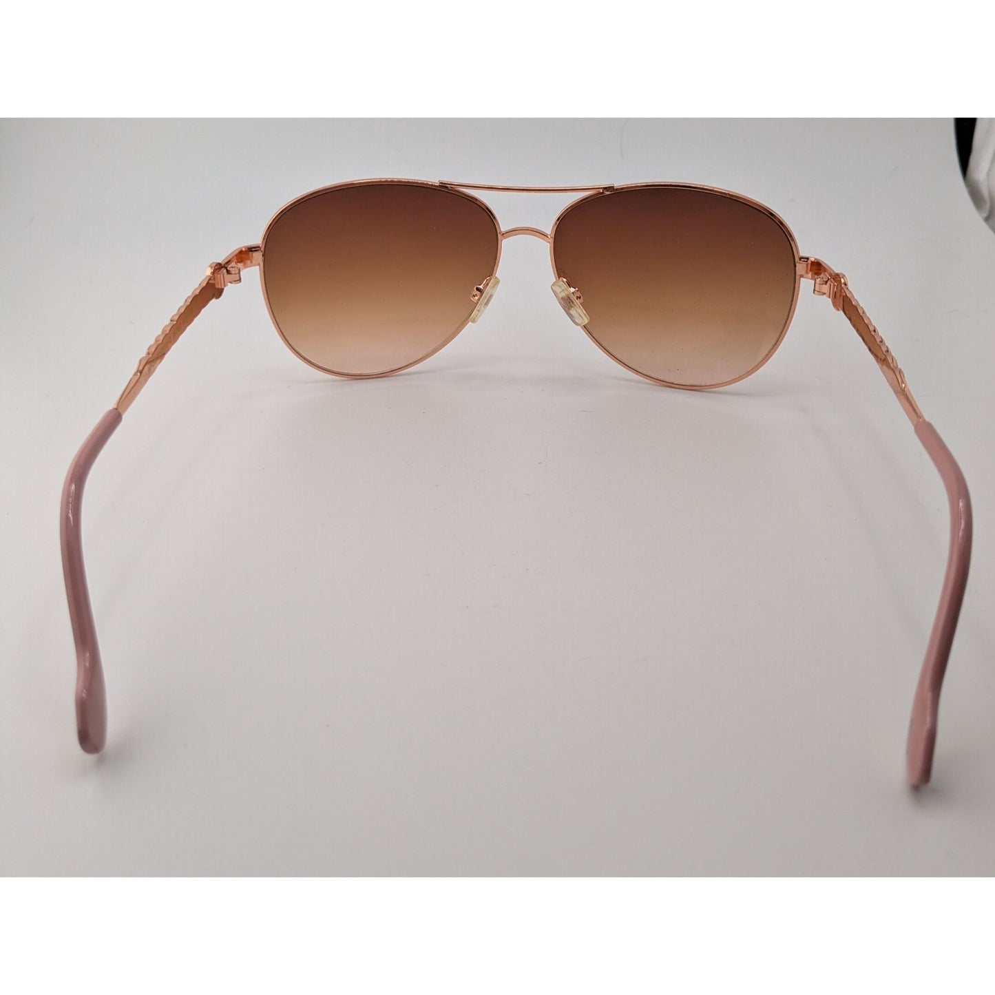 Jessica Simpson Rose Gold Aviator Sunglasses With Gradient Brown Lenses