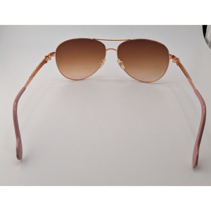 Jessica Simpson Rose Gold Aviator Sunglasses With Gradient Brown Lenses