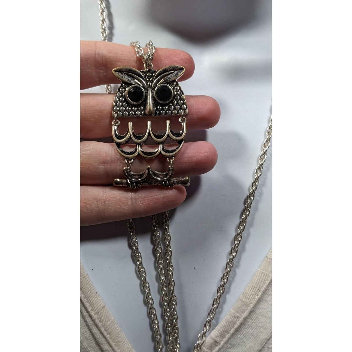 Nature Themed Fairycore Articulated Owl Necklace