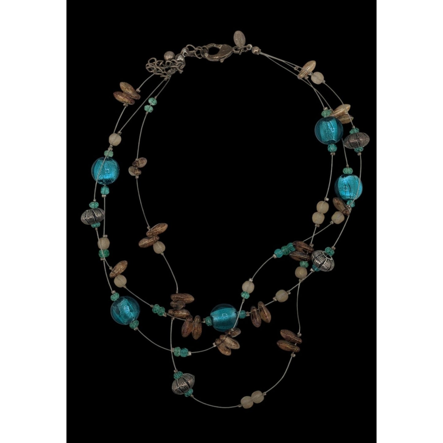 Vintage Chicos Multistrand Floating Glass Beaded Necklace