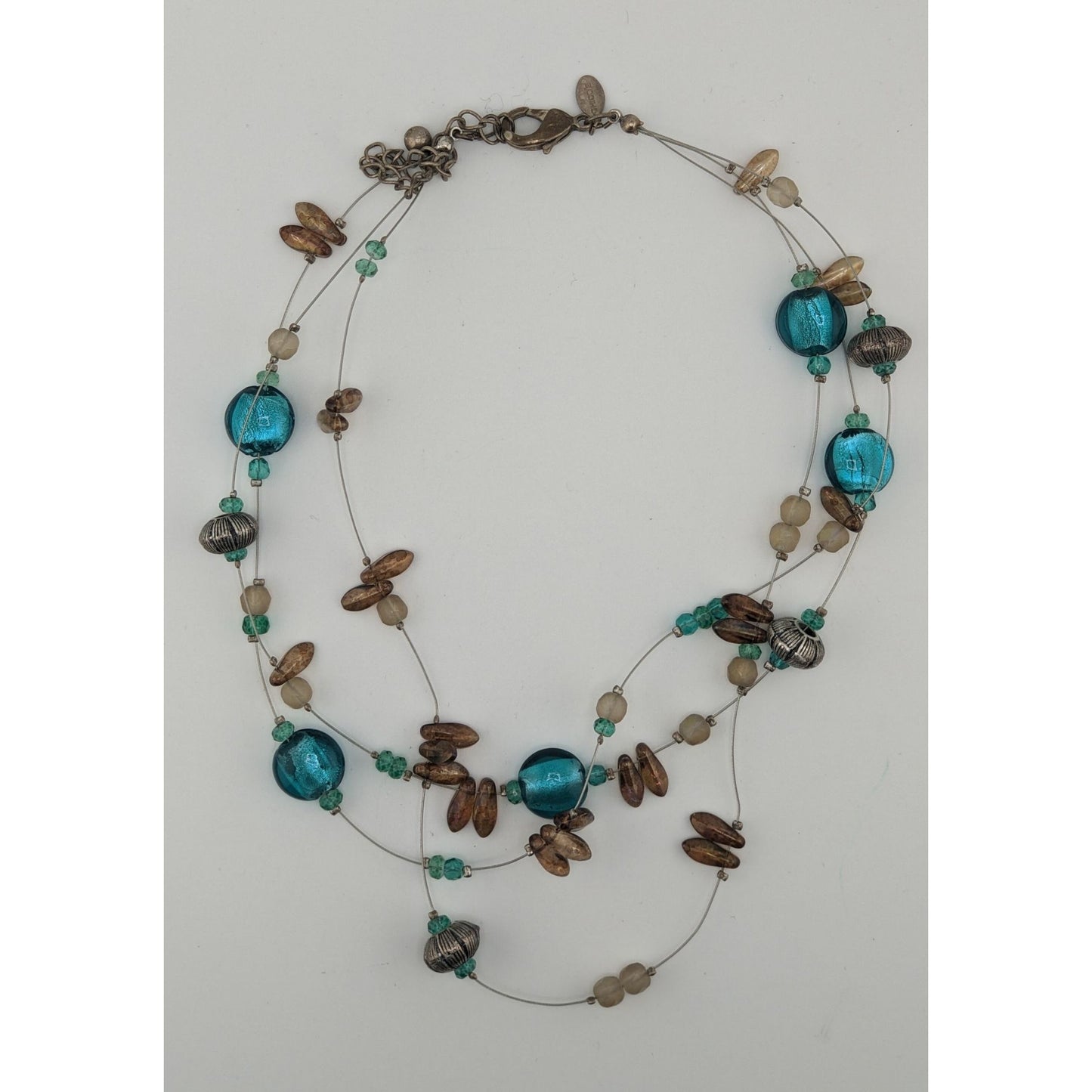 Vintage Chicos Multistrand Floating Glass Beaded Necklace